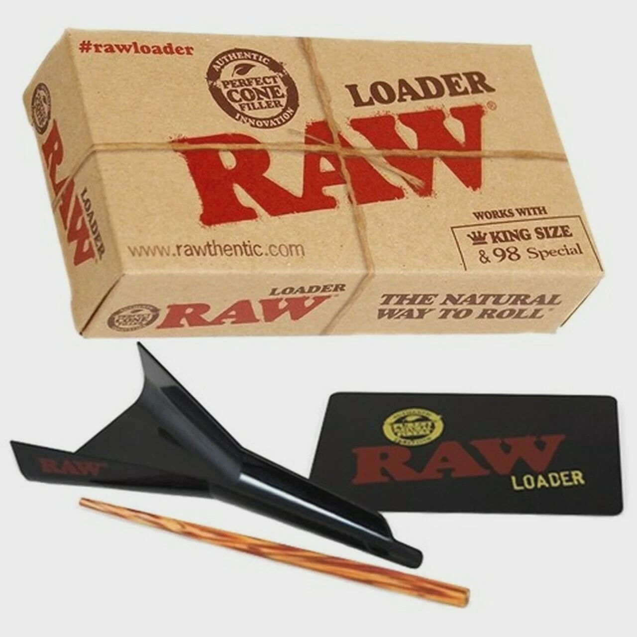 RAW Cone Loader For King Size and 98 Special With Bamboo Poker