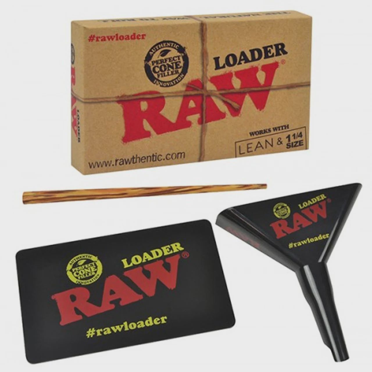 RAW Cone Loader For Lean and 1 1/4 With Bamboo Poker