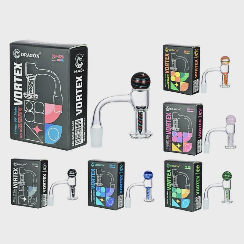 Dragon Glass Vortex Full Weld Banger Terp Slurper Spinner Kit - 90 Degree Angle [DQF-020]