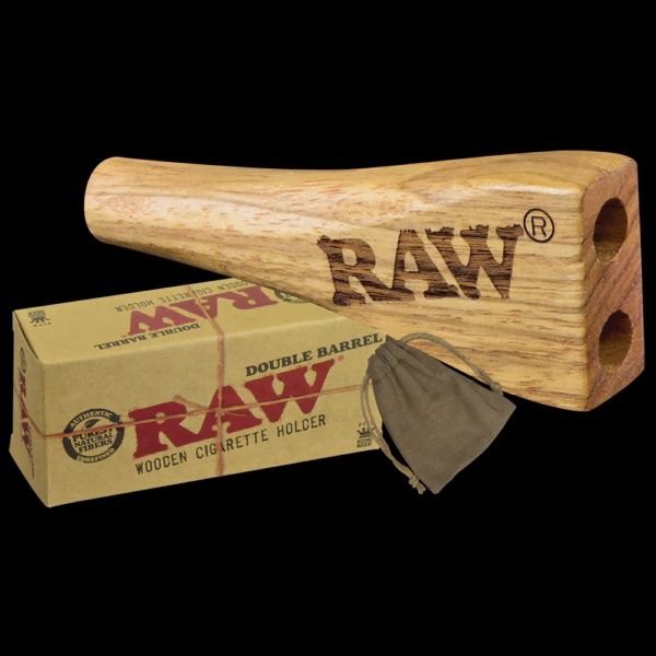 RAW Double Barrel Wooden Cigarette Holder