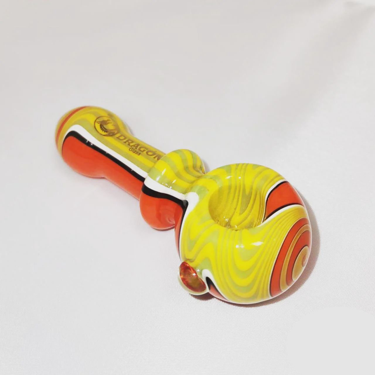 Dragon Glass Hand Pipe Lines &amp; Swirls Spoon - 65 Grams - 4 Inches - Assorted Colors [DGH-084]