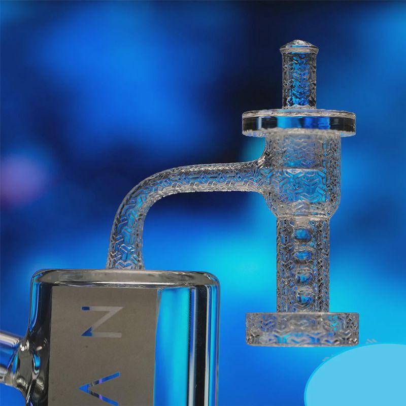 Space King Fully Fused Engraved Terp Slurper Banger With Matching Carb &amp; Connected Beads