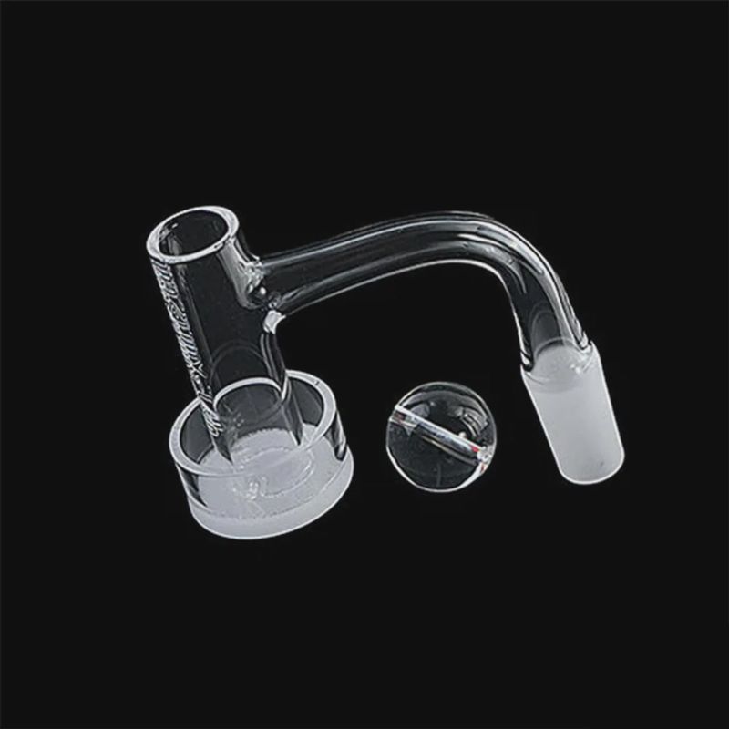 Space King Fully Fused White Bottom Banger With Ball Cap + Quartz Bead