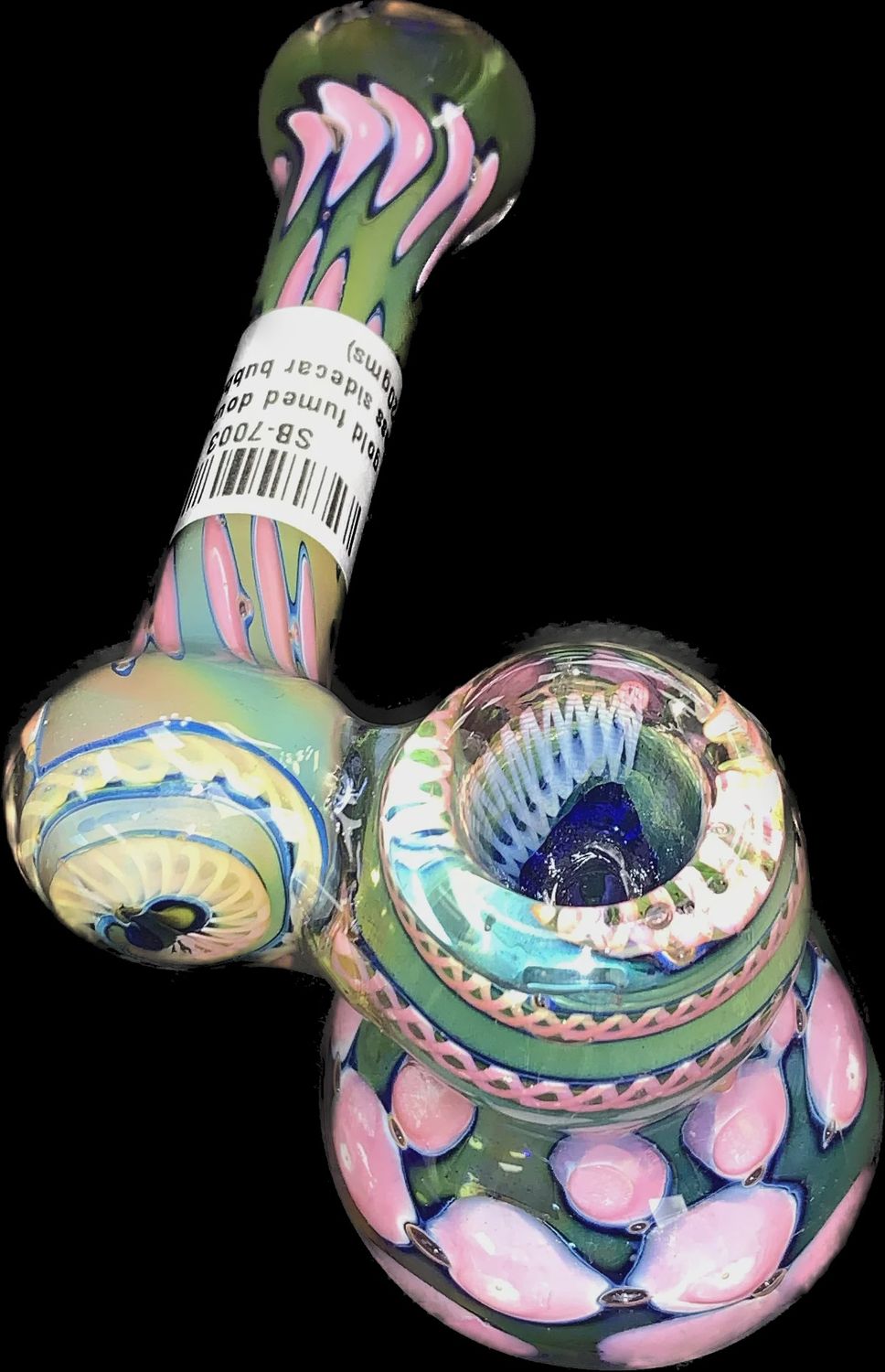 6&quot; Gold Fumed Double Glass Sidecar Bubbler