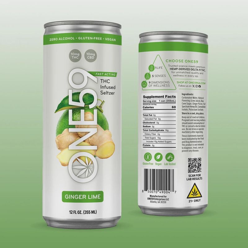 ONE59 CBD Infused Seltzer 12oz 10 Mg