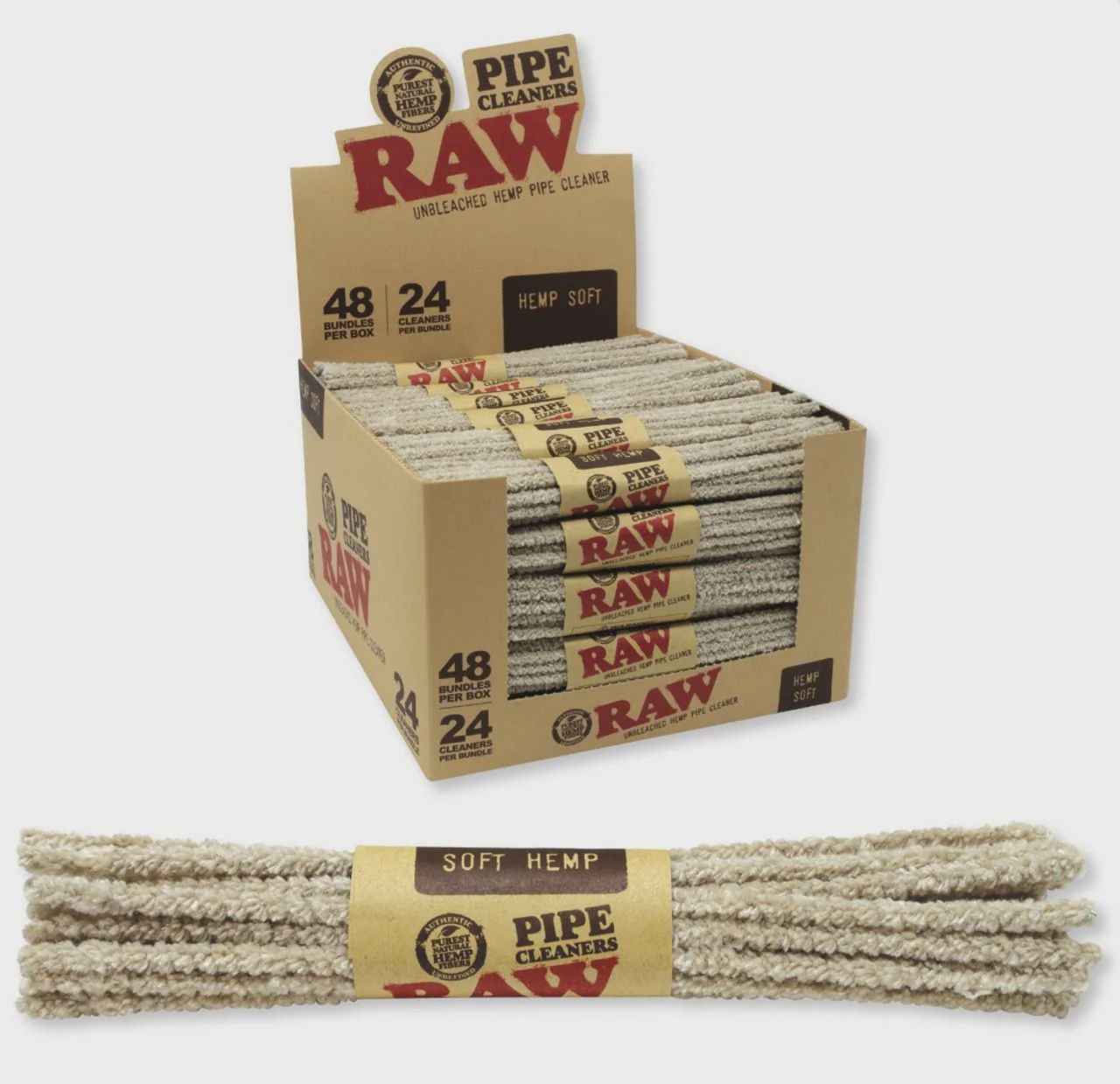 Raw Soft Hemp Pipe Cleaners 24ct