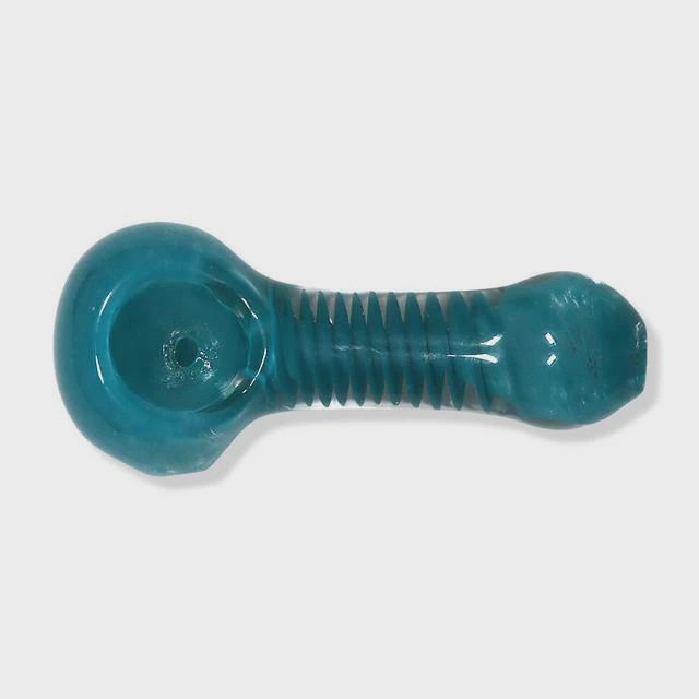 Full-Colored Glass Hand Pipe w/ Striped Inlay Accent