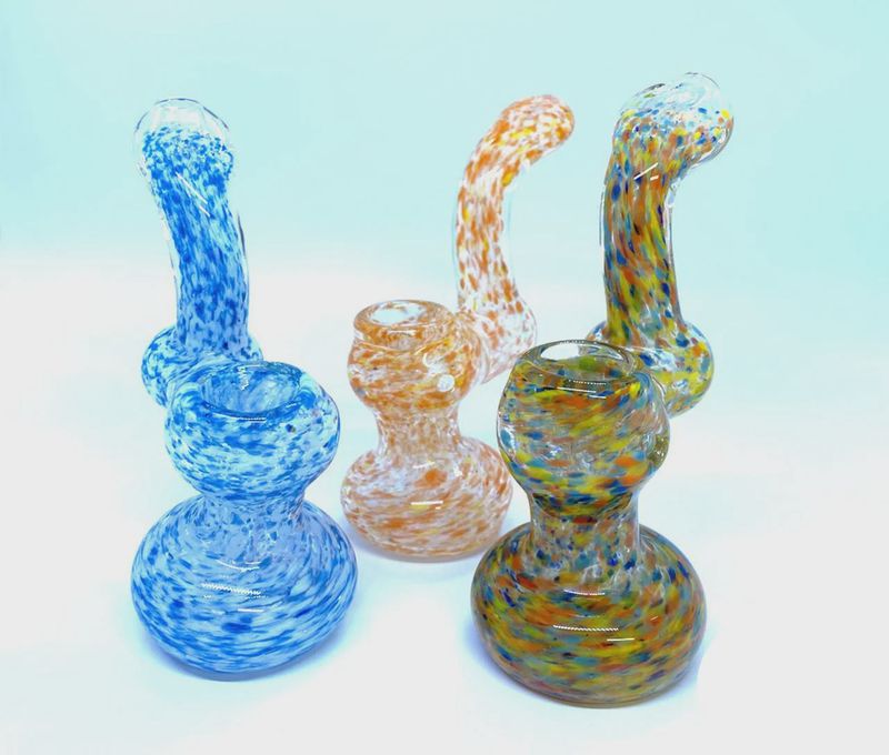Glass Color Frit Mini Bubbler - 5.5 Inches - 132 Grams - Assorted Colors [GA15]