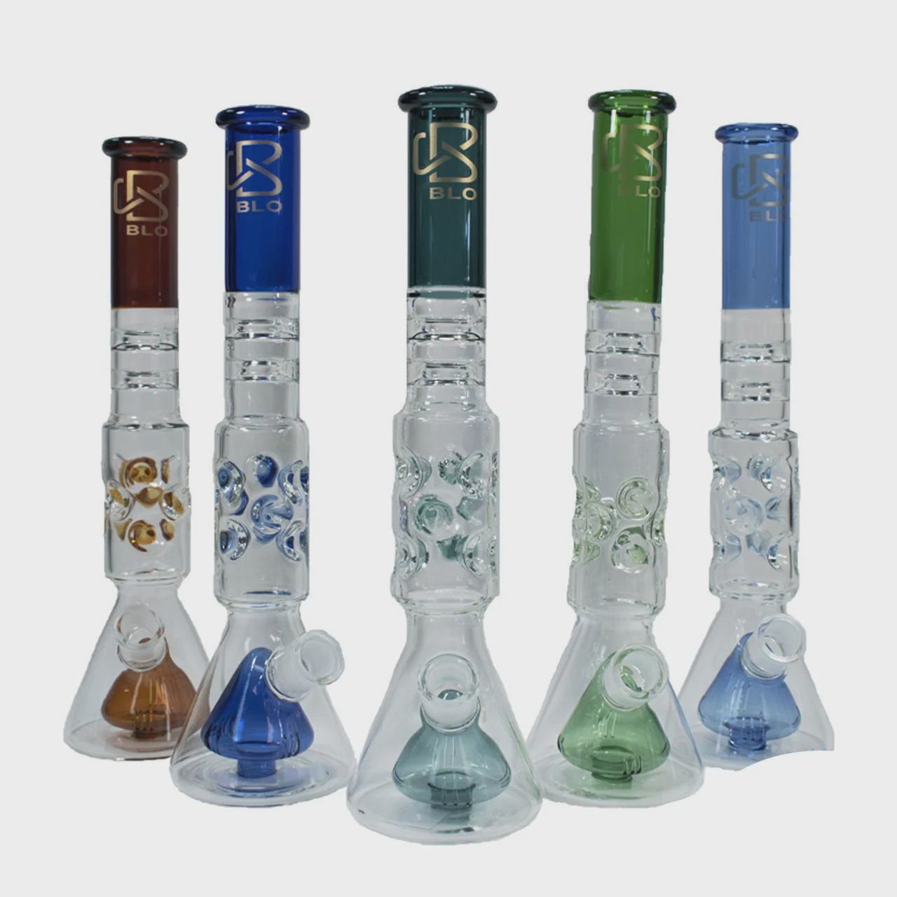 BLO Glass Water Pipe With Faberge Egg Perc - 553 Grams - 13.5 Inches [G12-2]