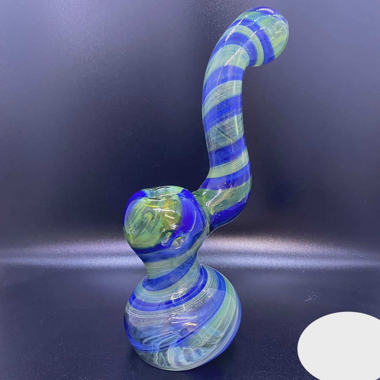 Glass Hand Pipe Large Spiral Color Bubbler - 231 Grams - 8.5 Inches - Assorted Colors [NP60]
