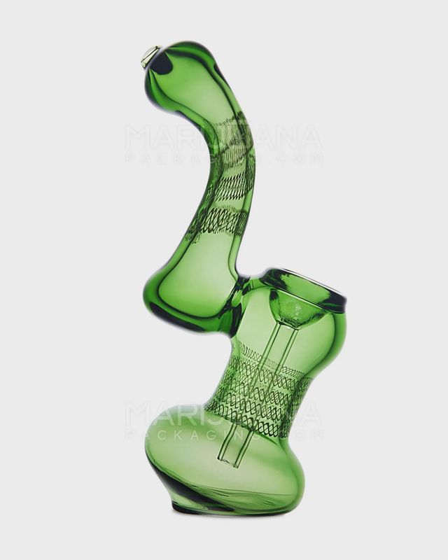 Raked &amp; Ribboned Mini Bubbler | 5.5in Tall - Glass - Assorted