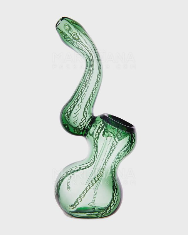 Ribboned Bubbler | 5in Tall - Glass