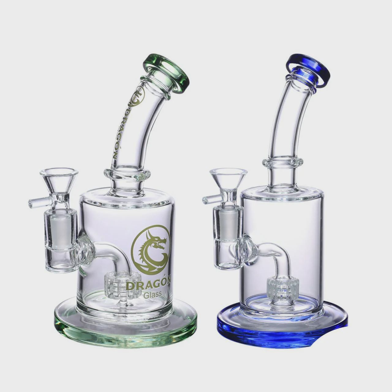 Dragon Glass Water Pipe Thick Base With Matrix Perc &amp; Bent Neck - 472 Grams - 9 Inches - Assorted Colors [DGE-183]