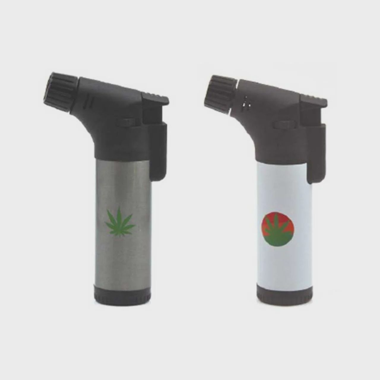 G-Star Metal 45 Degree Torch Lighter With Leaf Design - Assorted Colors - 4.75 Inches [50016L]