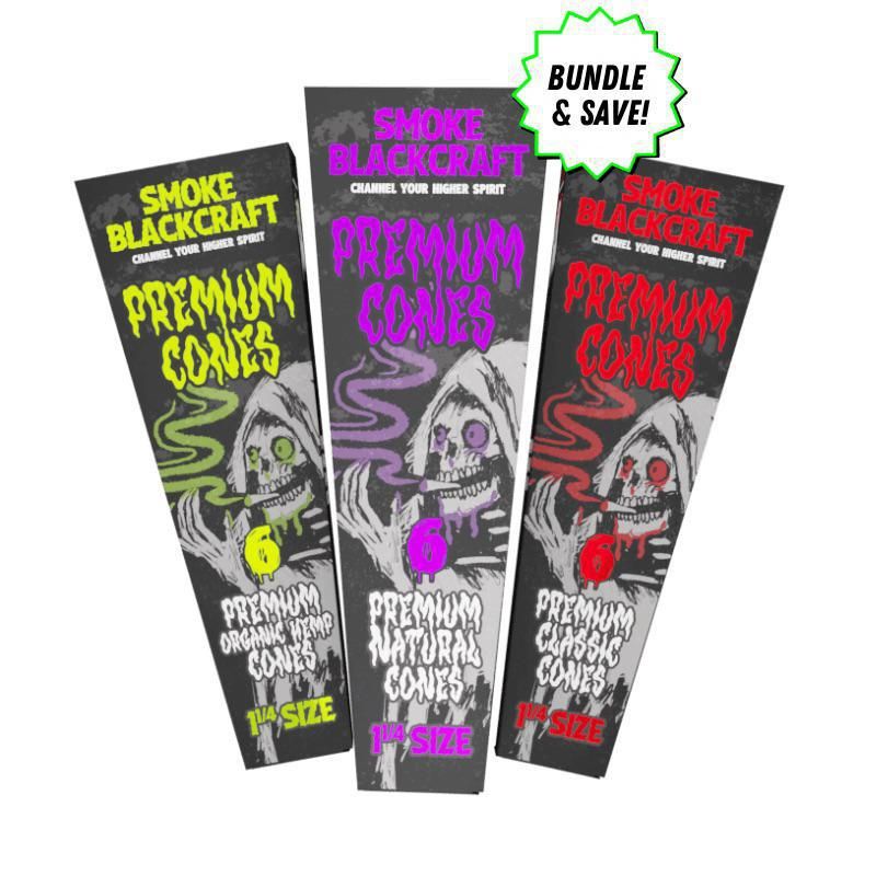 Smoke BlackCraft 1 1/4&quot; Premium Cones 6 Pack