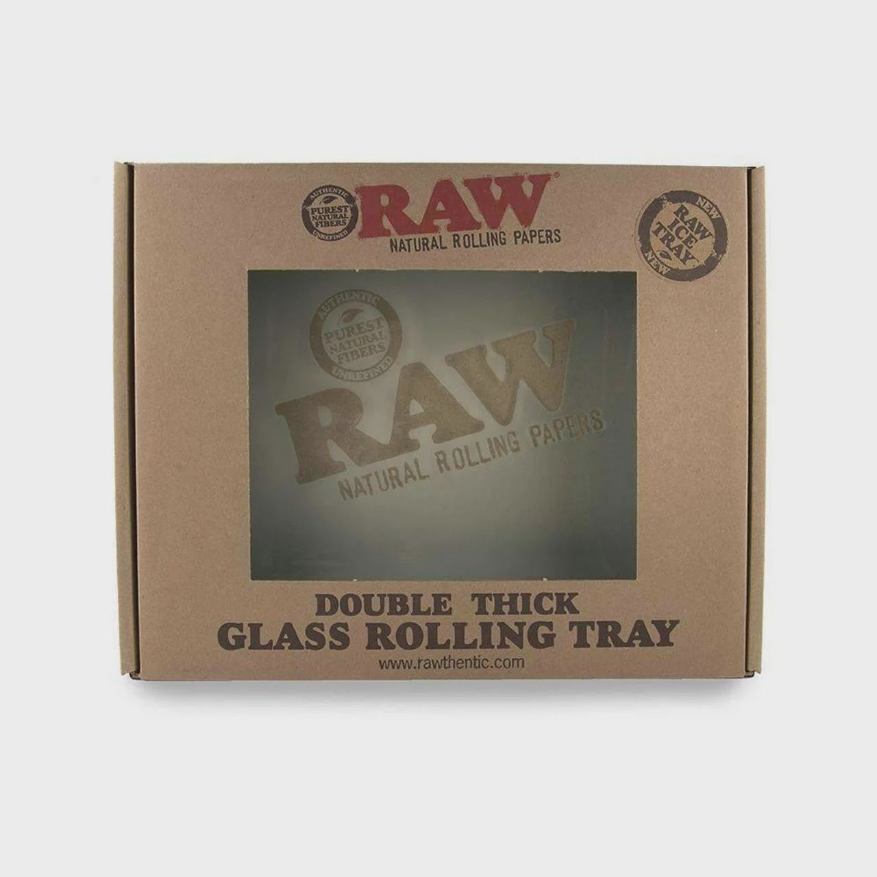 RAW Double Thick Glass Rolling Tray - Frosted - Large