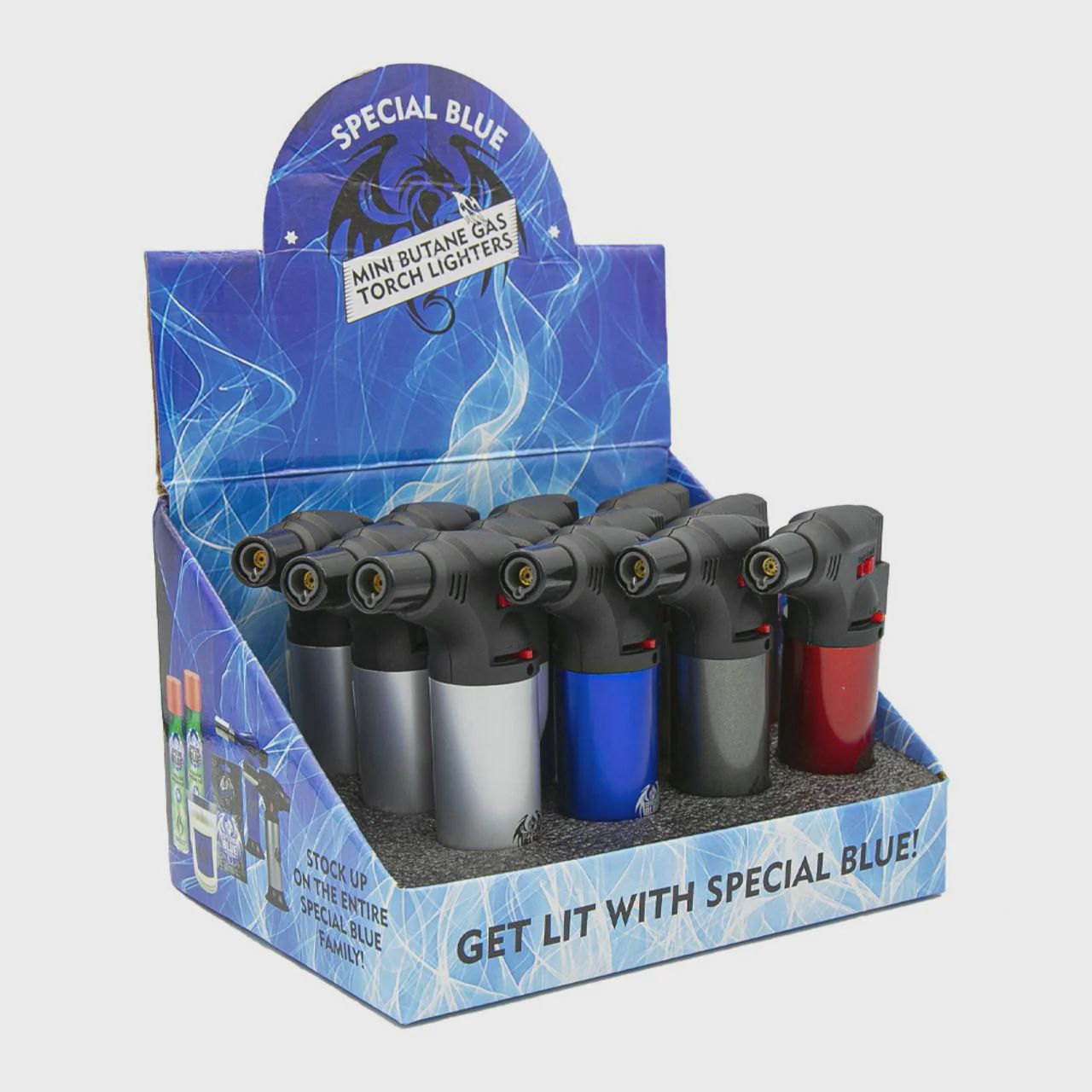 Special Blue Bernie Metal Single Flame Mini Butane Gas Torch Lighters - Assorted Colors [LT110]