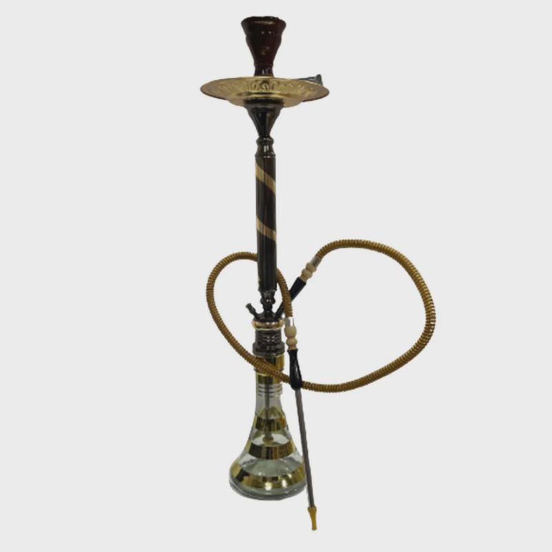 Zebra Smoke Pyramid 34 Inch Single Hose Hookah Super Heavy With Carrying Case