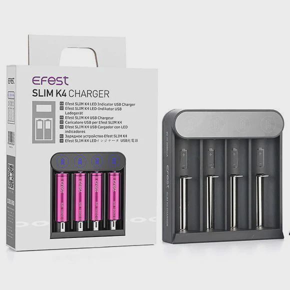 Efest Slim K4 Charger - Quad Slot Battery Charger