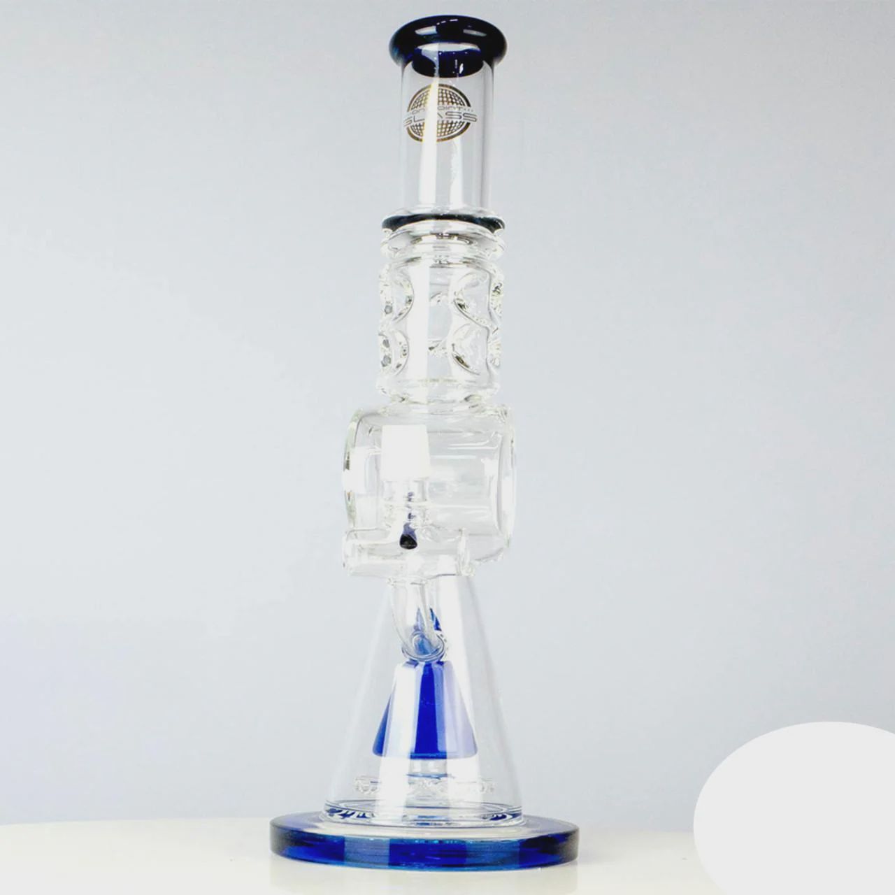 On Point Glass Water Pipe Thick Base With 2 Ice Pincher &amp; Sprinkler Cone Perc - 1078 Grams - 18 Inches