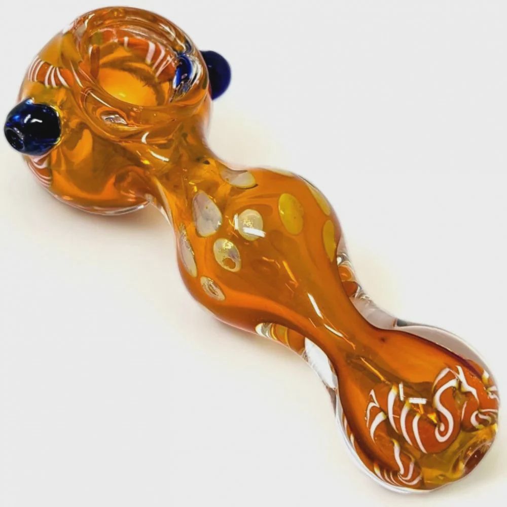 Gold Fumed Mushroom Hand Pipe | YT30 | 4&quot;