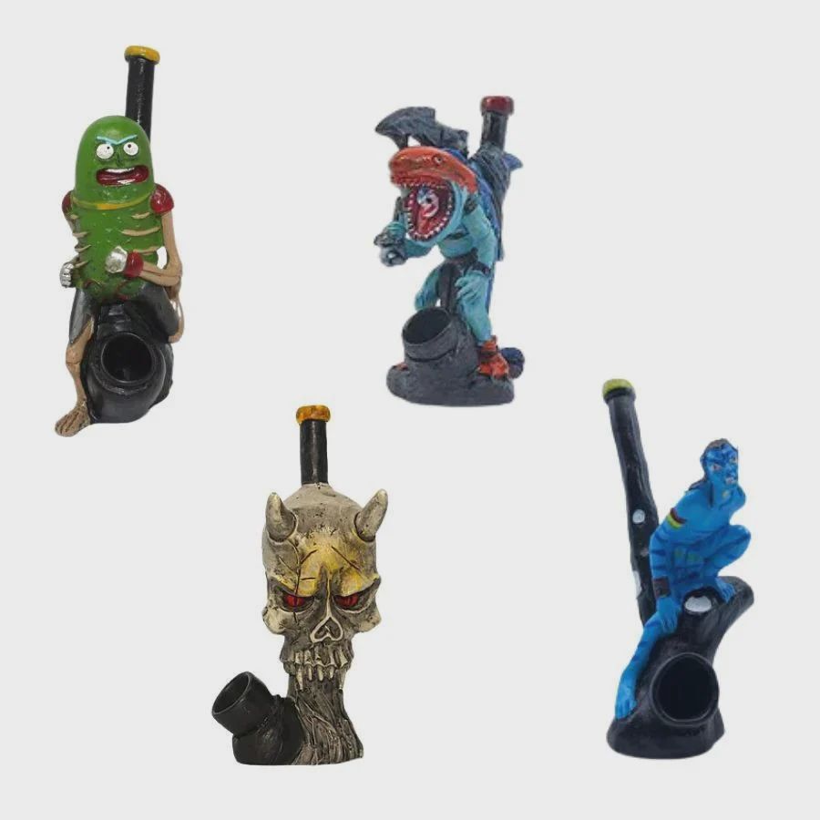 Resin Character Hand Pipe | Assorted | 5&quot;