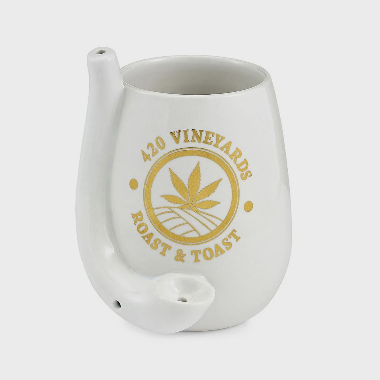 Premium Roast &amp; Toast Ceramic Stemless Wine Glass Pipe By Fashioncraft