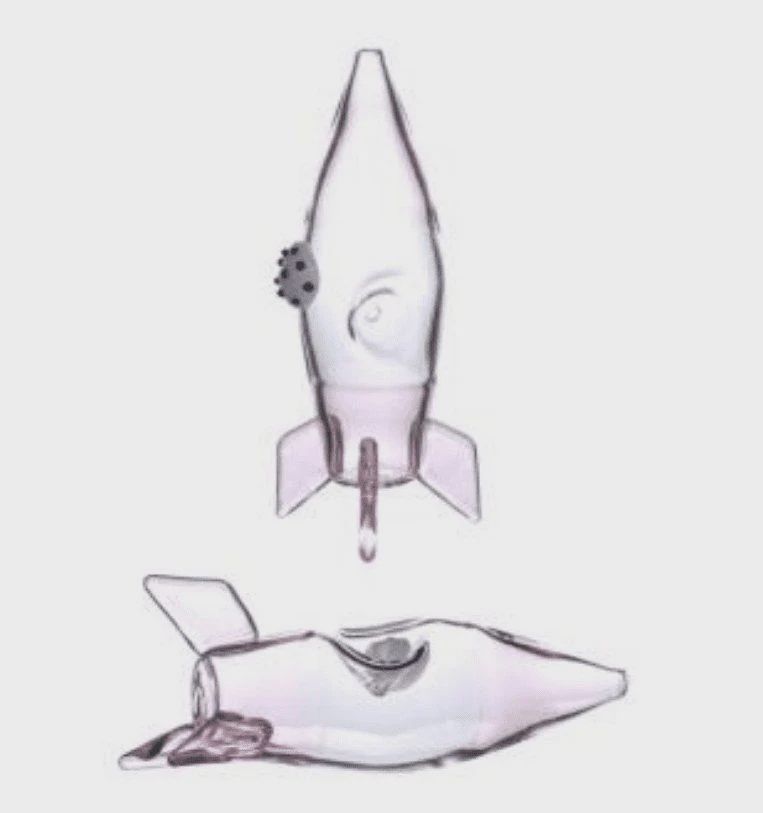 ROCKET SHIP GLASS HAND PIPE | WPJ-815 | 5&quot;