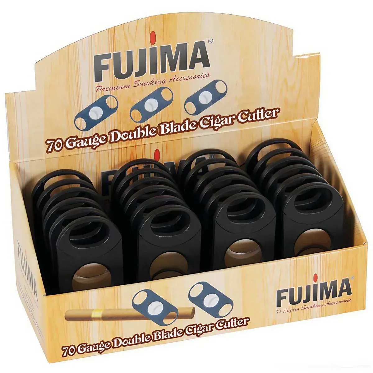 Fujima Black Dual V-Cutter 2 in 1 Cigar Cutter