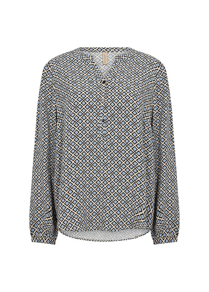 Pan Blouse in Air Blue Combi