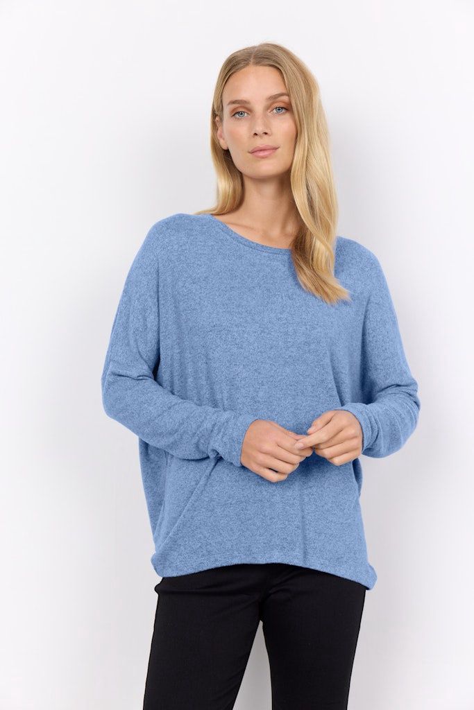 Biara Blouse in Air Blue Melange