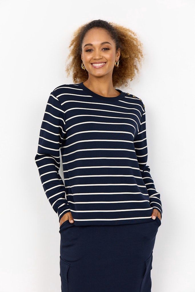 Barni Blouse in Navy Combi