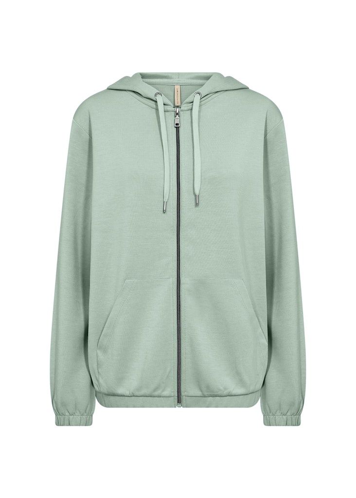 Banu  Sweatshirt with Zipper in Mineral Green