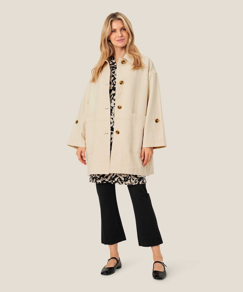 Teddie Coat in Oyster White