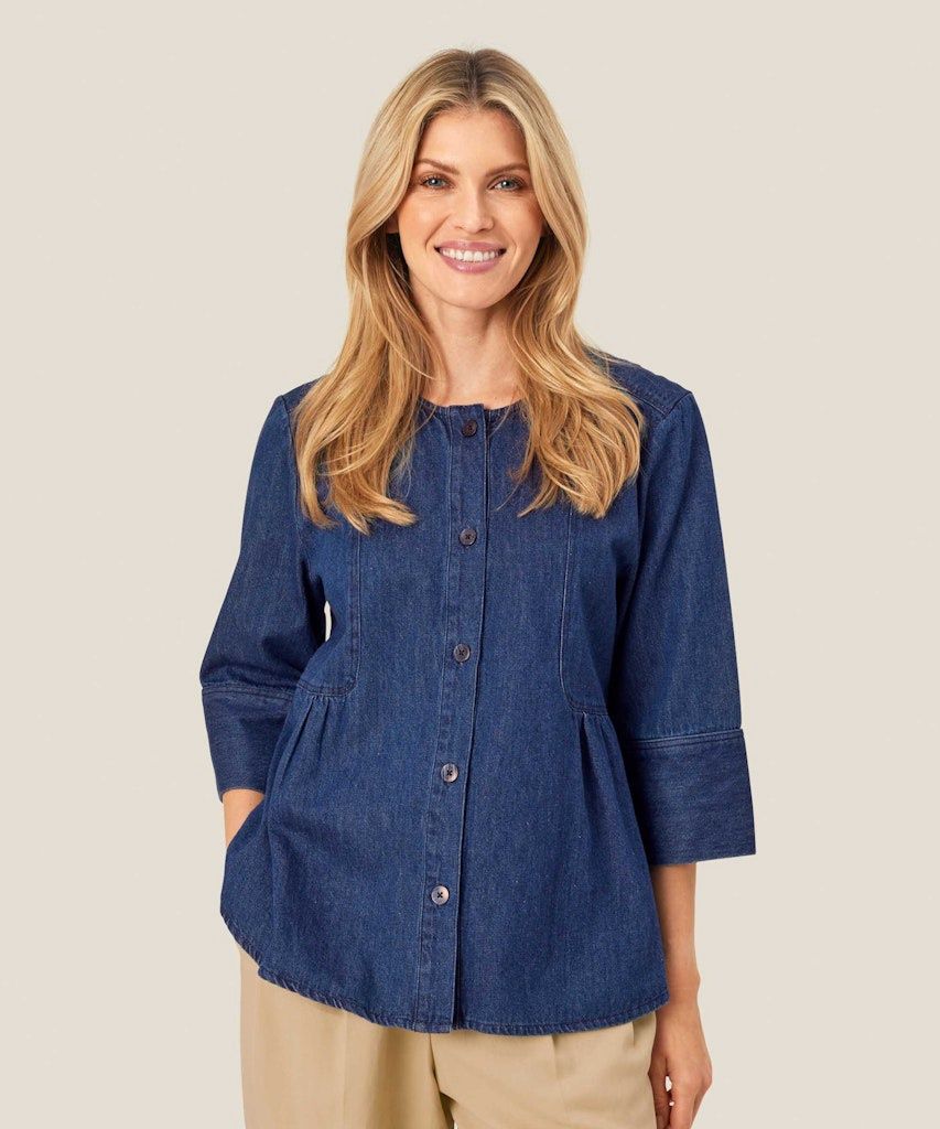 Juvila 3/4 Sleeve Jacket in Dark Denim