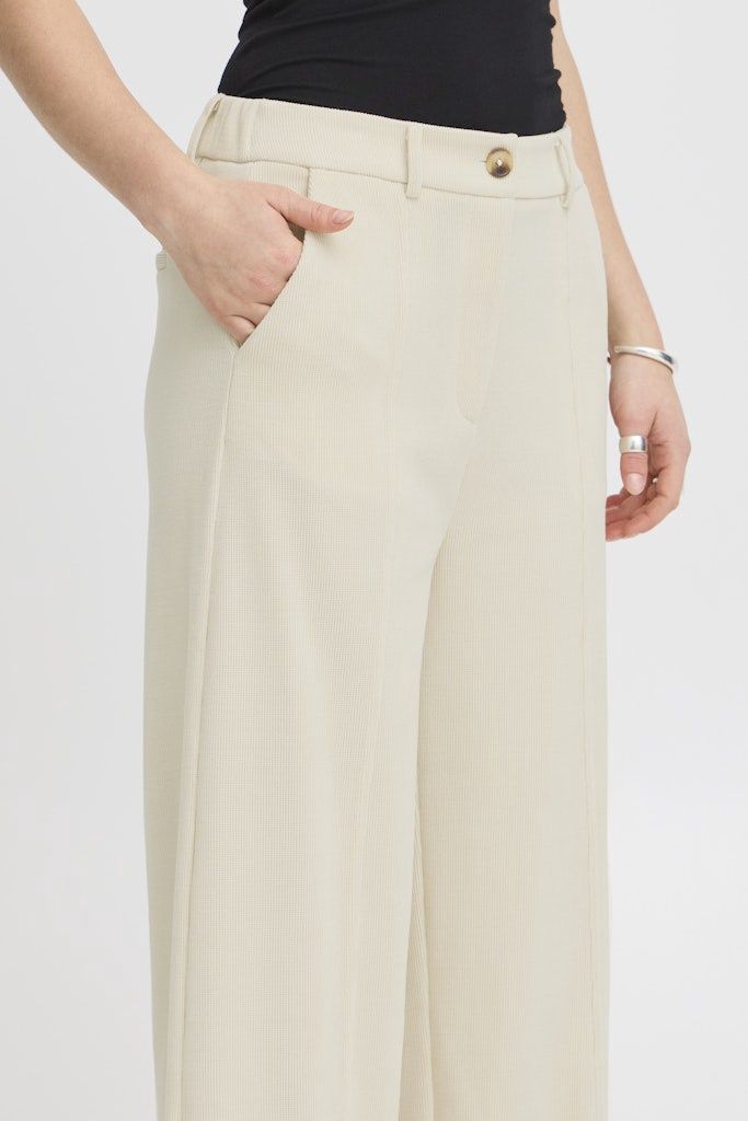 Kate Corduroy Wide Trousers in Almond Milk