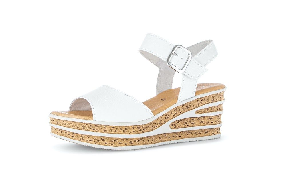 Wedge Sole Sandals with Strap in White