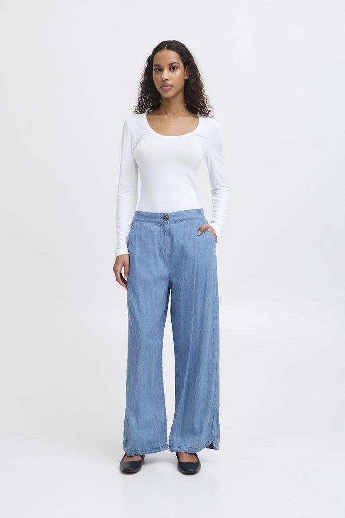 Barcy Trousers in Light blue chambray