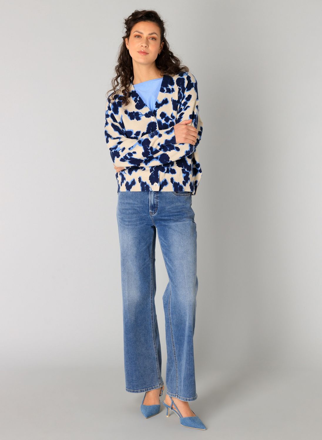 Resa Jacket in Summer Blue Multi Colour