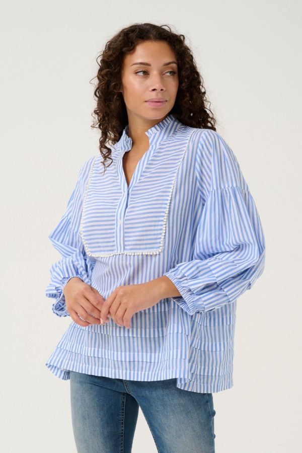 Jax Blouse in Blue Stripe