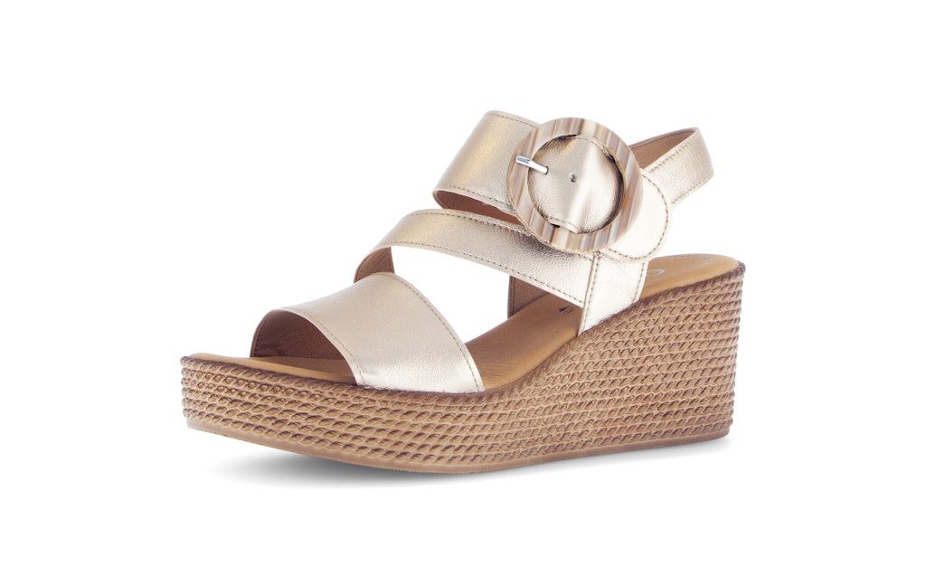 Wedge Sole Sandal with Strap Detail in Silver