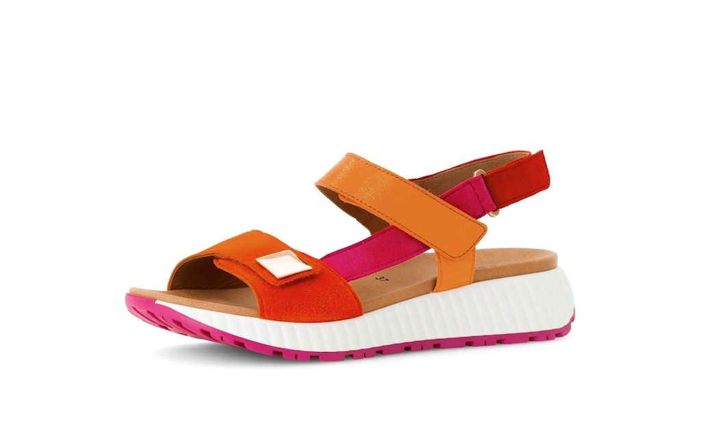 Leather Sandals with Strap in Multicolour