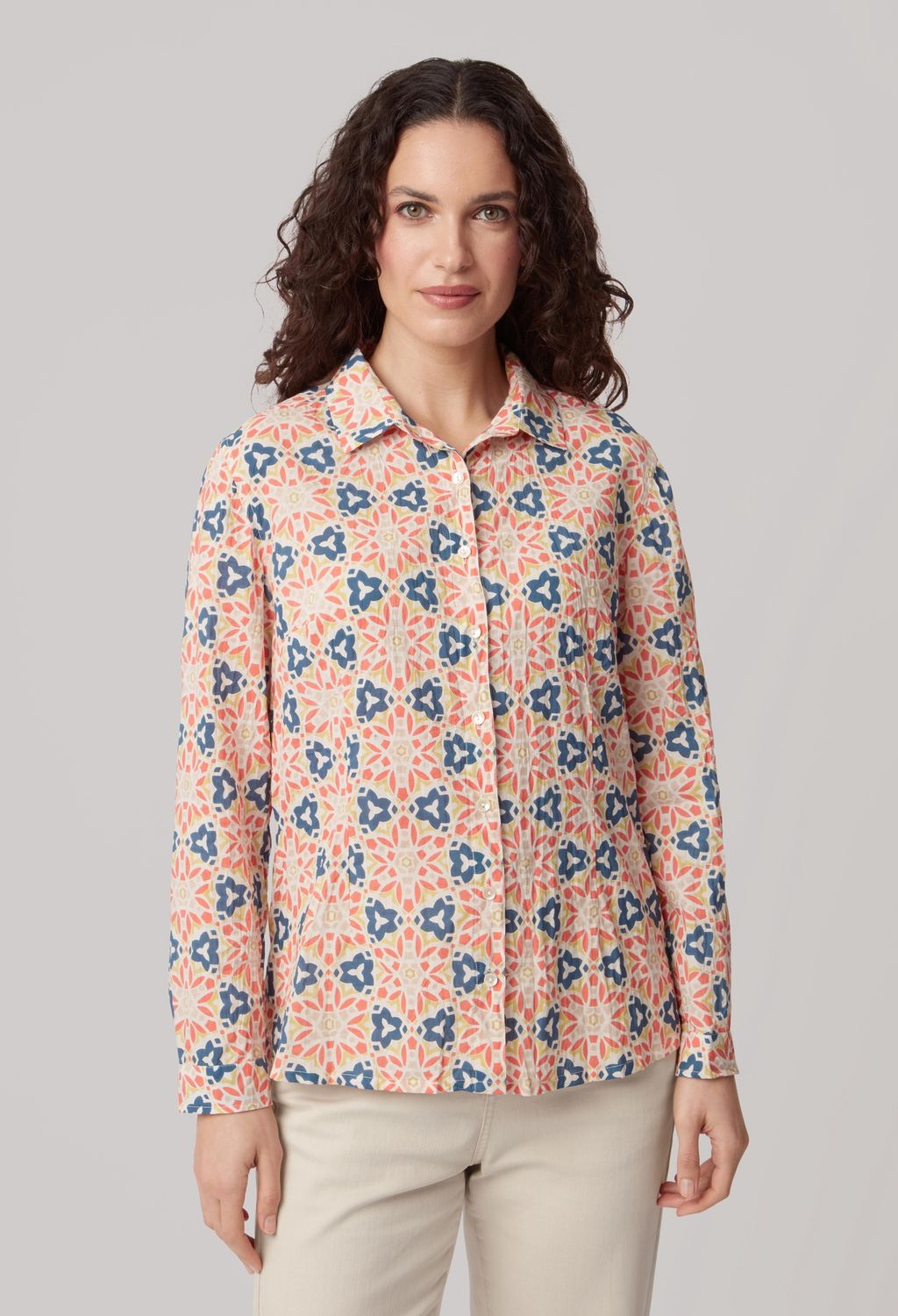 Ceana Crinkled Shirt Stain Glass in Multicolour