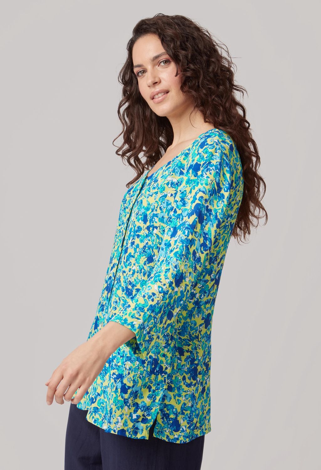 Connie Tunic Scattered Blossom in Blue