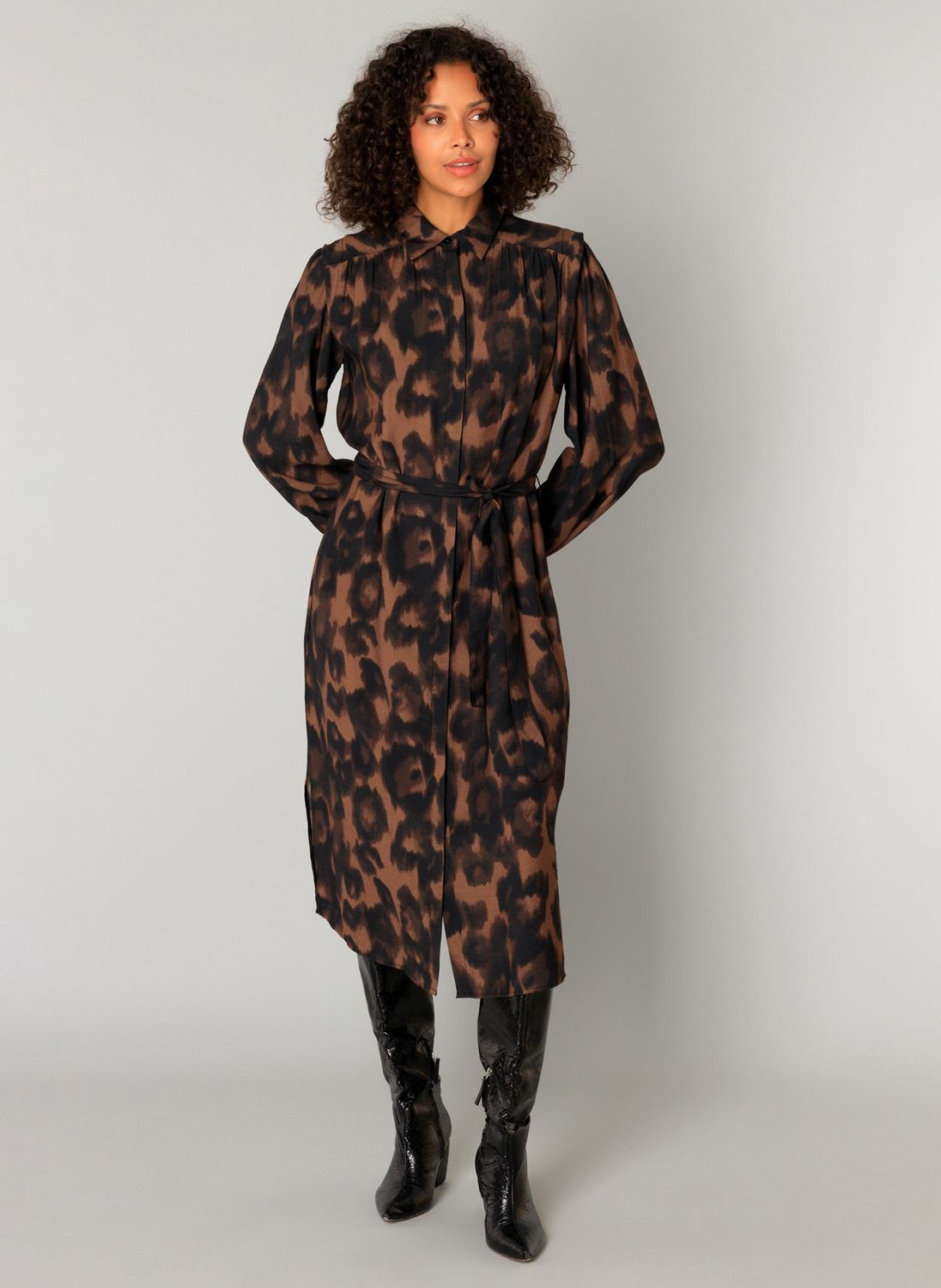 Charlene Dress in Warm Taupe