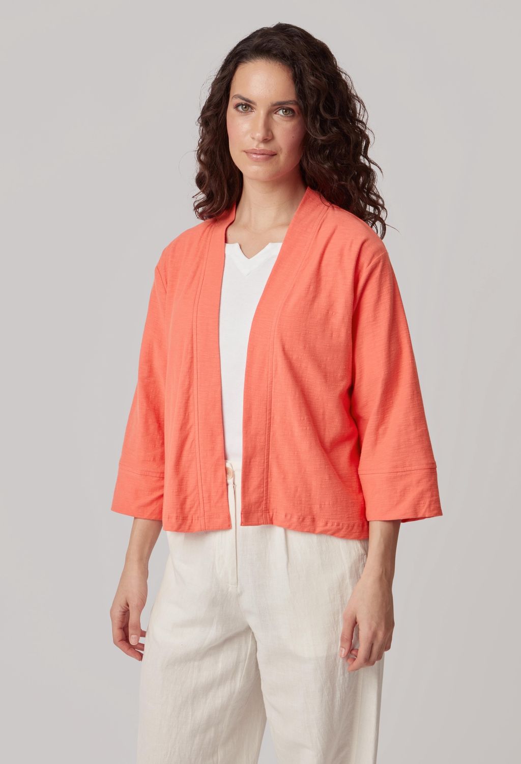 Sula Jacket Solid Slub in Soft Coral
