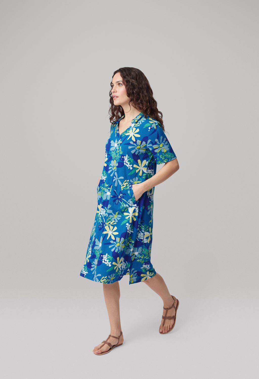 Shonna Dress Summer Garden in Blue Mix