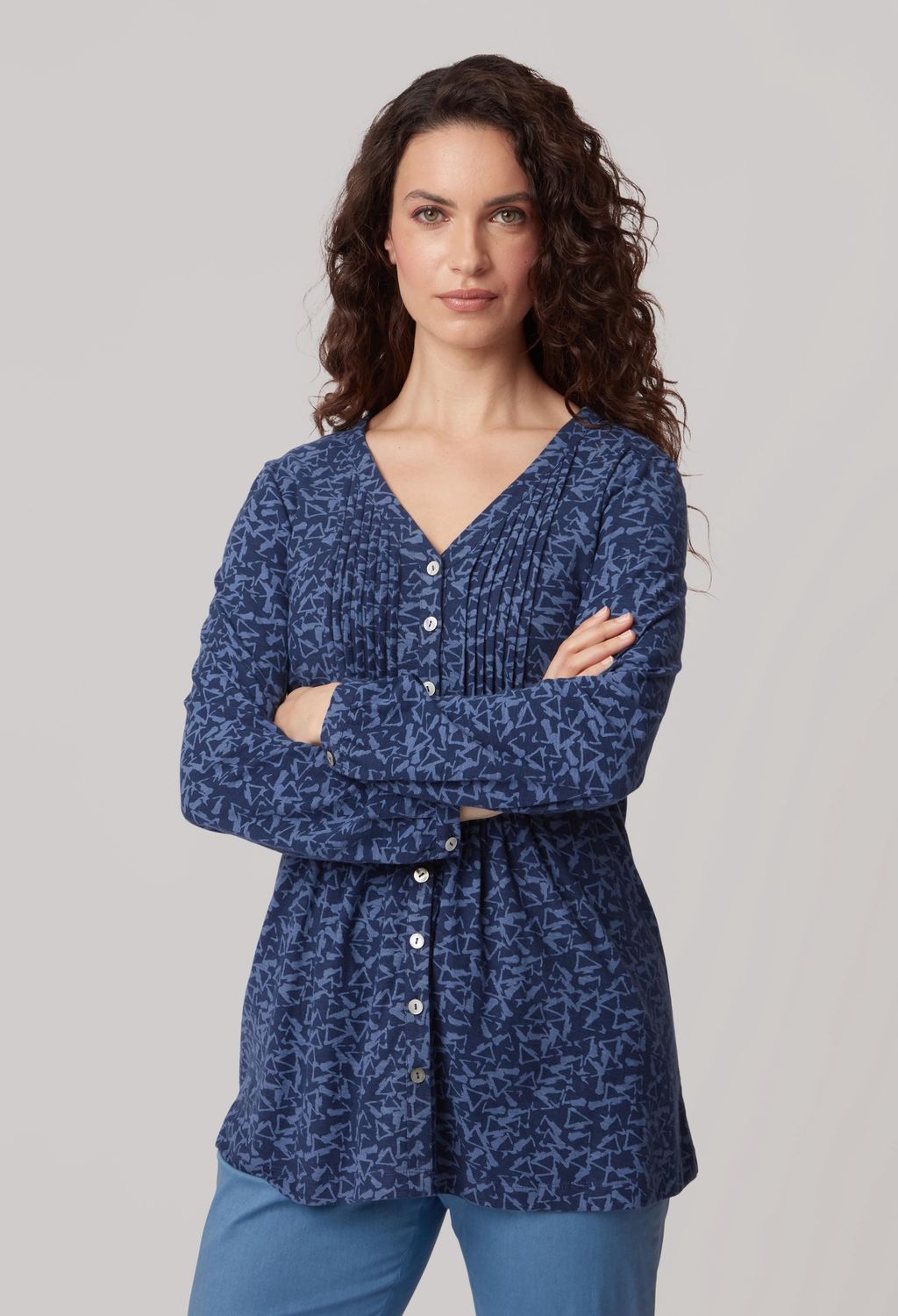 Kaye Tunic Triangles Print in Blue Mix