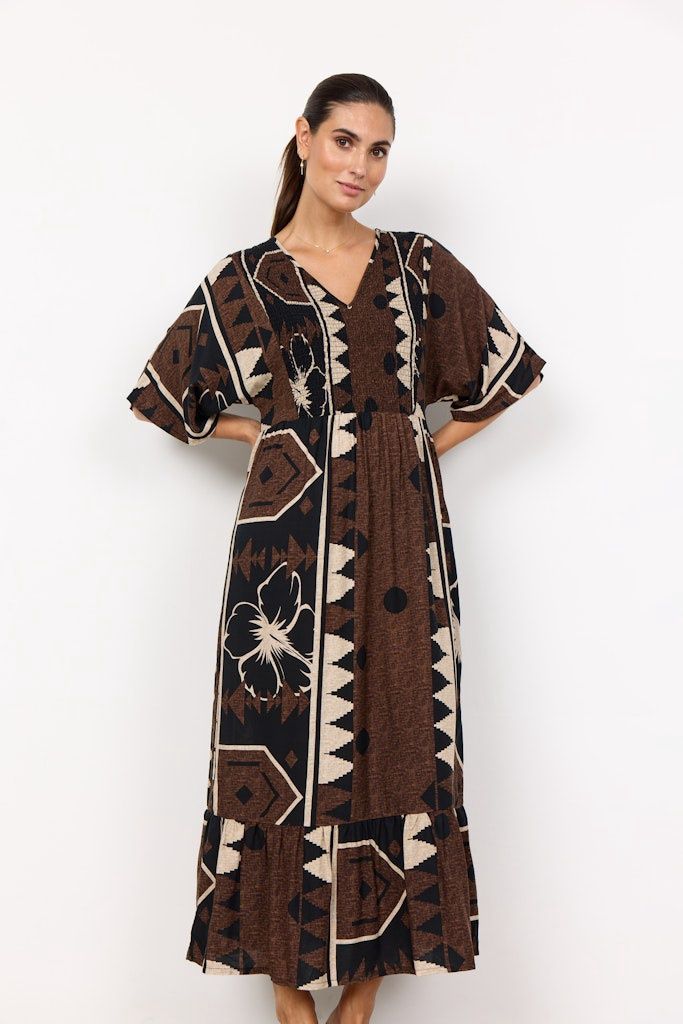 Rosalie Dress in Hot Fudge Combi