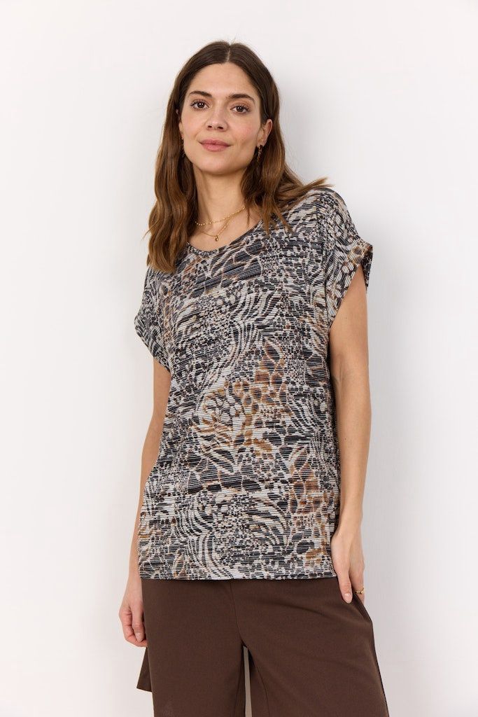 Galina T-Shirt in Hot Fudge Combi